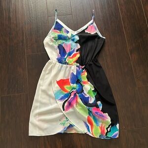 Mini floral abstract print dress Amanda U